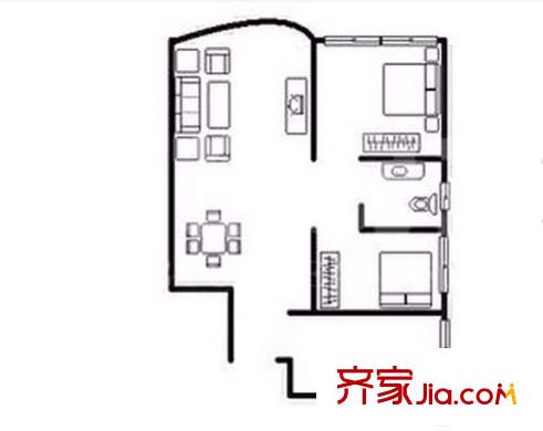 天澤苑 2室 戶型圖