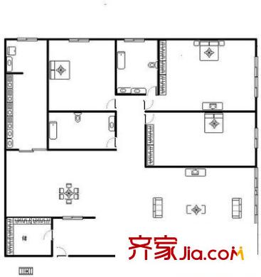 天澤苑 3室 戶型圖