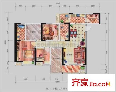 金輝融僑半島云滿庭D區(qū) 4室 戶型圖