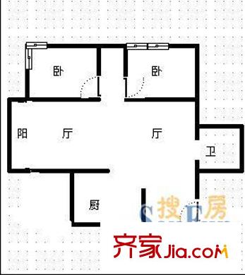 海韻名邸 2室 戶型圖