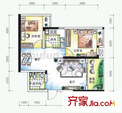 元佳廣場(chǎng)戶型圖4平方米5、10 2室2廳1衛(wèi)1廚