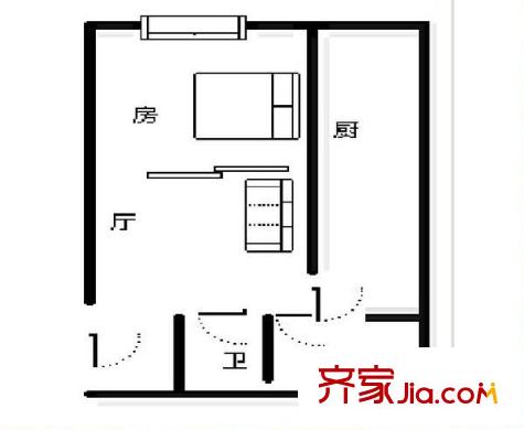 渝南佳苑 1室 戶型圖