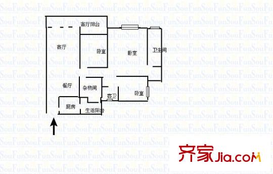 尚立錦繡北濱 3室 戶型圖