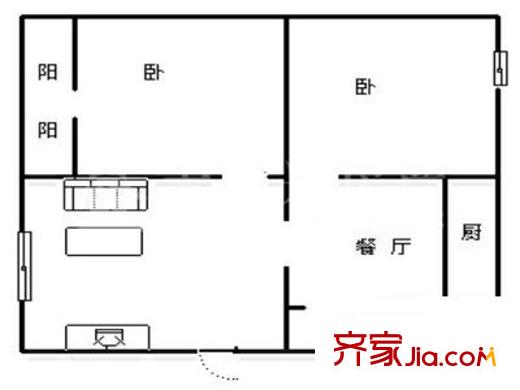 煤建新村 2室 戶型圖