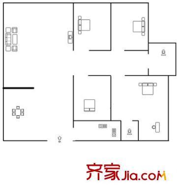 煤建新村戶型圖戶型圖 4室2廳2衛(wèi)1廚