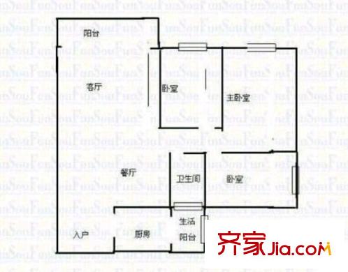 尚立錦繡北濱 3室 戶型圖