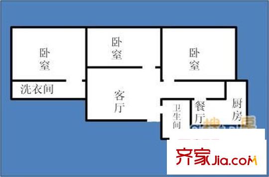 煤建新村 3室 戶型圖