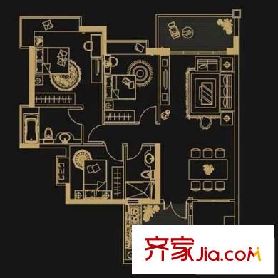 港航家園A區(qū)戶型圖港航家園 3室 戶型圖 3室2廳2衛(wèi)1廚
