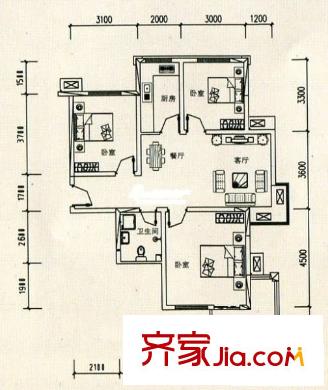 府邸美郡 3室 戶型圖