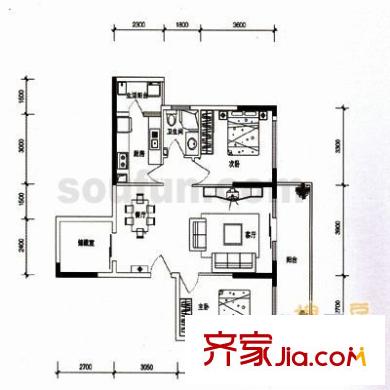 府邸美郡 2室 戶型圖