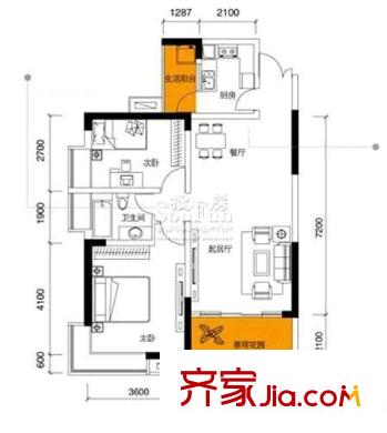 府邸美郡戶型圖 戶型圖 2室2廳1衛(wèi)1廚