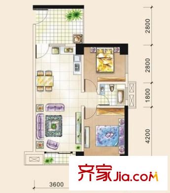 建工MORNING公館戶型圖建工.MORNING公館 2室 戶型圖 2室2廳1衛(wèi)1廚