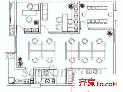 合景聚融廣場商住樓戶型圖戶型圖2 5室1廳1衛(wèi)1廚