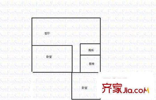渝中區(qū)人和街 2室 戶型圖