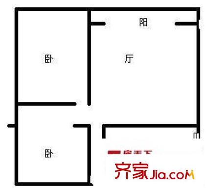 渝中區(qū)人和街 2室 戶型圖