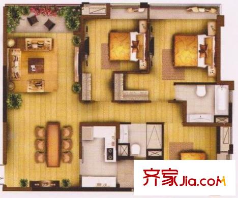 洋河二村 3室 戶型圖
