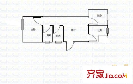 洋河二村 3室 戶型圖