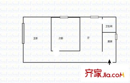 洋河二村 2室 戶型圖