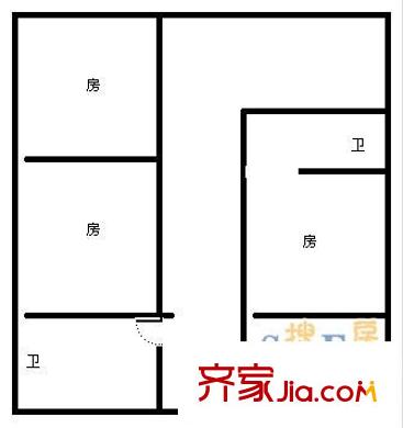 洋河二村 3室 戶型圖
