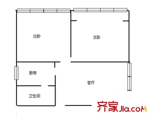 渝中區(qū)人和街 2室 戶型圖