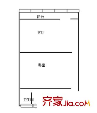 渝中區(qū)人和街 1室 戶型圖