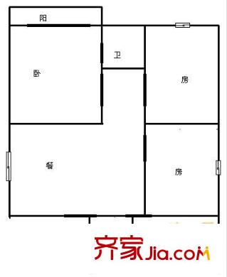 洋河二村 3室 戶型圖