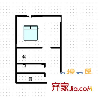 洋河二村 1室 戶型圖