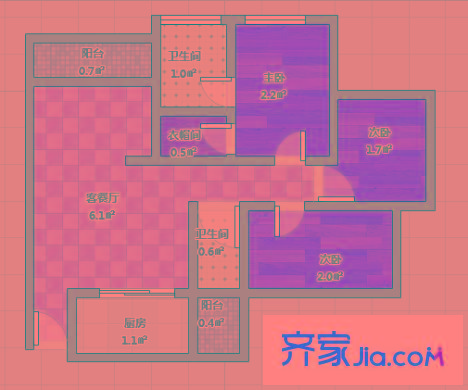 龍頭寺吉安園 3室 戶型圖