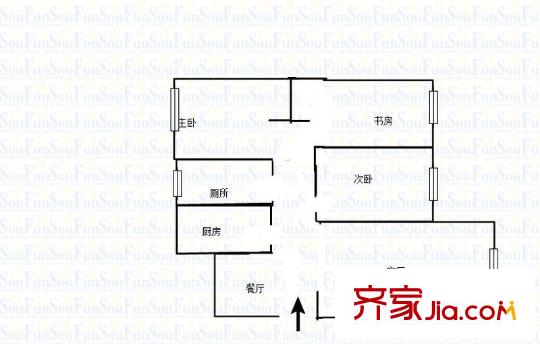 九龍花園 3室 戶型圖