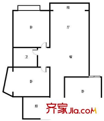 九龍花園 3室 戶型圖