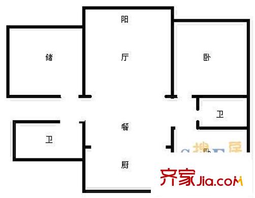九龍花園戶型圖 戶型圖 2室2廳2衛(wèi)1廚