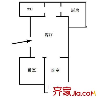 九龍花園 2室 戶型圖
