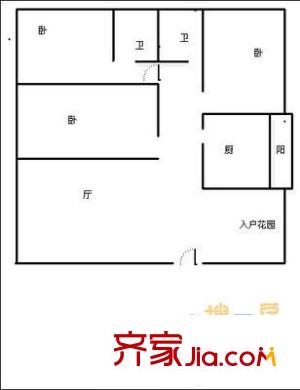 縉云小區(qū) 3室 戶型圖