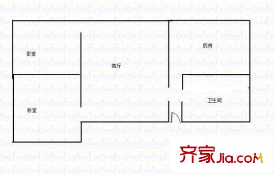 友誼村 2室 戶型圖