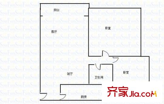 天越雅園二期 2室 戶型圖