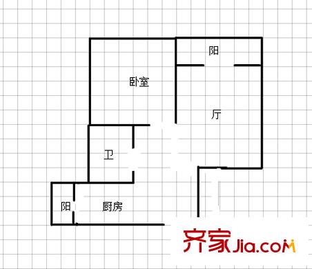 藍(lán)色經(jīng)典 1室 戶型圖