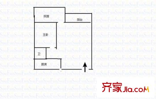 金科廊橋水鄉(xiāng)沁園美 2室 戶型圖