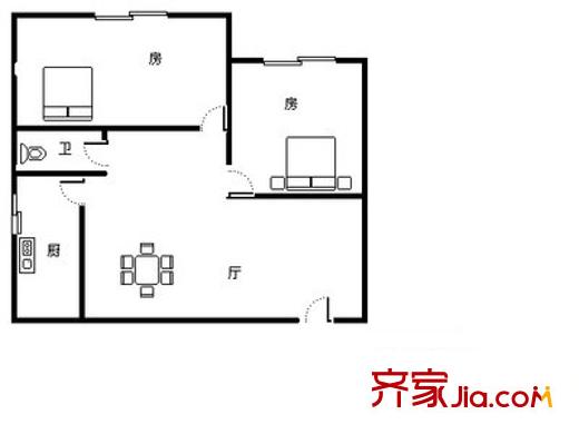 金易上品源 2室 戶型圖