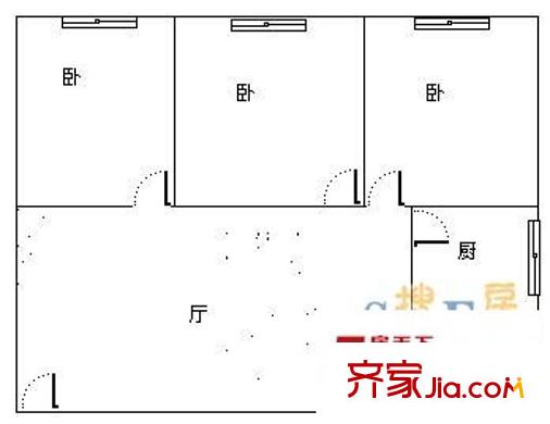 佳禾鈺茂河畔名居 3室 戶型圖
