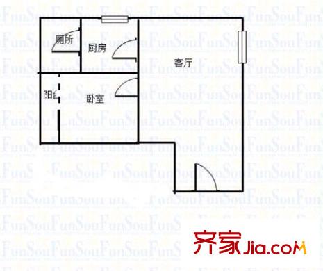 富家園 1室 戶型圖