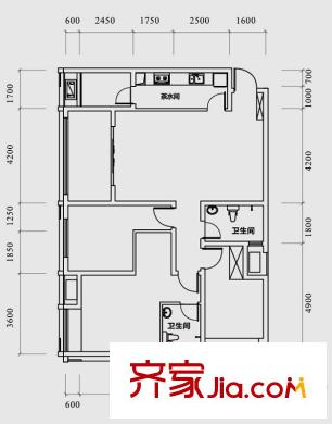 渝能明日城市戶(hù)型圖二期R7號(hào)樓標(biāo)準(zhǔn)層A戶(hù)型 3室2廳2衛(wèi)1廚