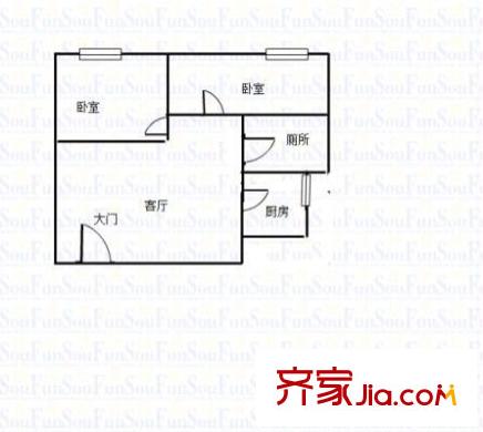 富家園 2室 戶型圖