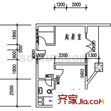 愛華龍都戶型圖戶型圖 1室1廳1衛(wèi)1廚