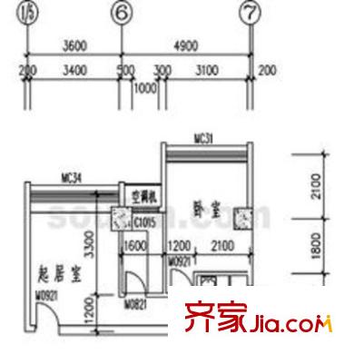 愛華龍都戶型圖戶型圖 1室1廳1衛(wèi)1廚