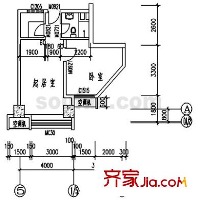 愛華龍都戶型圖戶型圖 1室1廳1衛(wèi)1廚