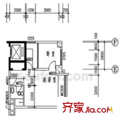 愛華龍都戶型圖戶型圖 1室1廳1衛(wèi)1廚