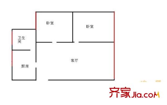 北泉路小區(qū)戶型圖北泉路 2室 戶型圖 2室1廳1衛(wèi)1廚
