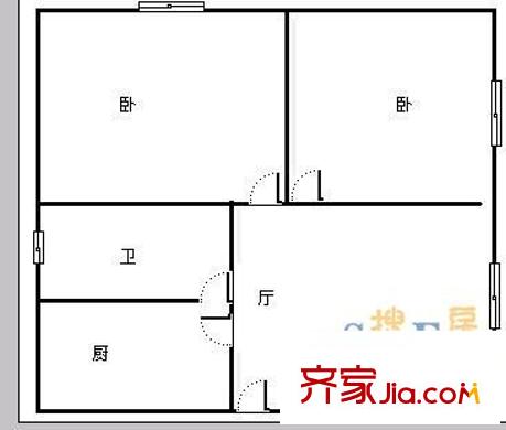 北泉路小區(qū)戶型圖北泉路 2室 戶型圖 2室1廳1衛(wèi)1廚