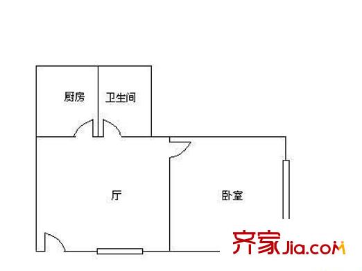 加州百合園 1室 戶型圖