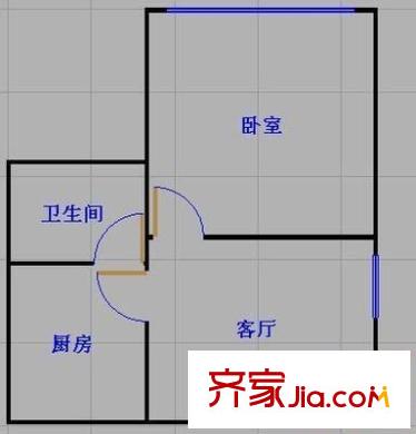 加州百合園 1室 戶型圖